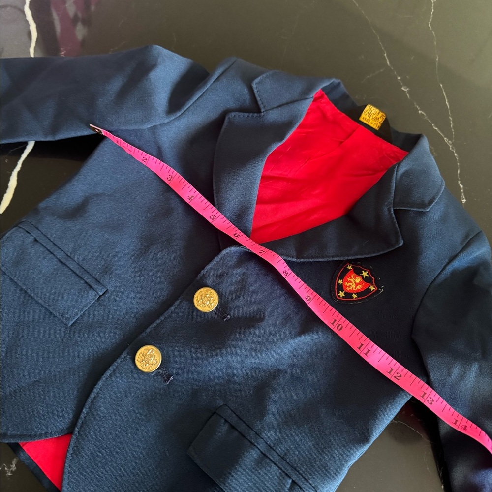 Navy Blue Kids Blazer with‎ Red Lining - Picture 7 of 8